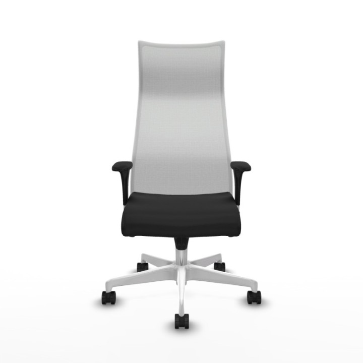 Albacete malla XL sincro malla blanca similpiel negro brazos 1D base blanca ruedas 65mm nailon