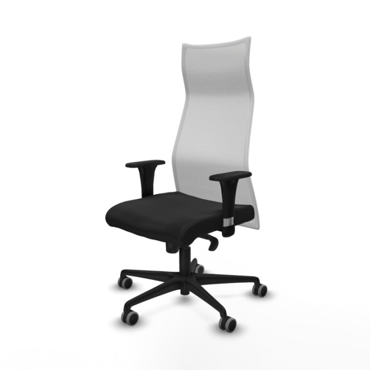 Albacete malla XL sincro malla blanca similpiel negro brazos 1D base nailon ruedas 65mm engomadas