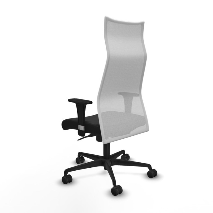 Albacete malla XL sincro malla blanca similpiel negro brazos 1D base nailon ruedas 65mm nailon