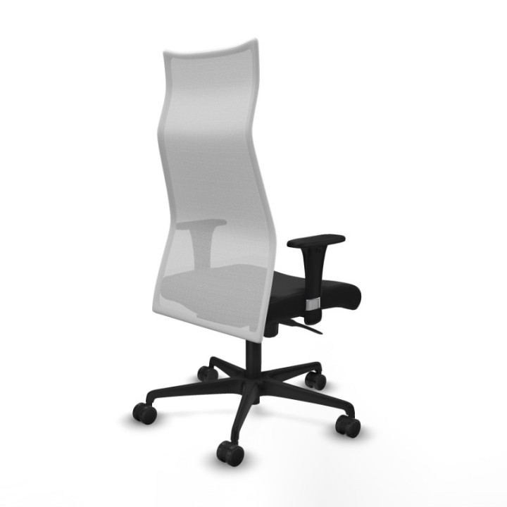 Albacete malla XL sincro malla blanca similpiel negro brazos 1D base nailon ruedas 65mm nailon