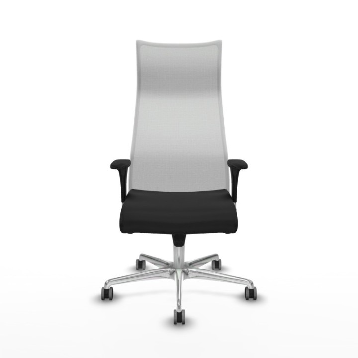 Albacete malla XL sincro malla blanca similpiel negro brazos 1D base aluminio ruedas 65mm engomadas