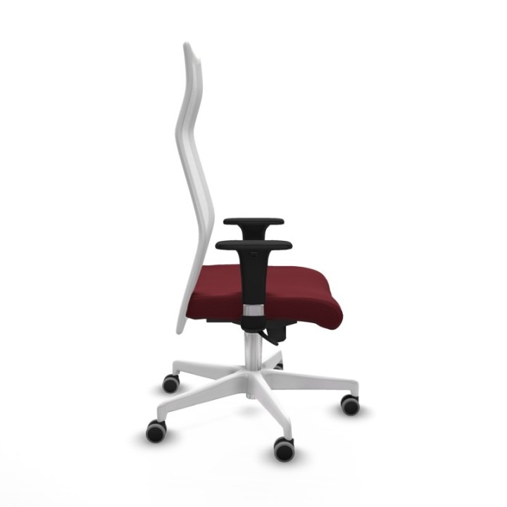 Albacete malla XL sincro malla blanca similpiel granate brazos 1D base blanca ruedas 65mm engomadas