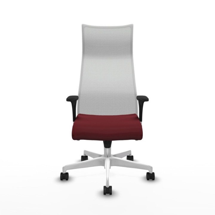 Albacete malla XL sincro malla blanca similpiel granate brazos 1D base blanca ruedas 65mm nailon