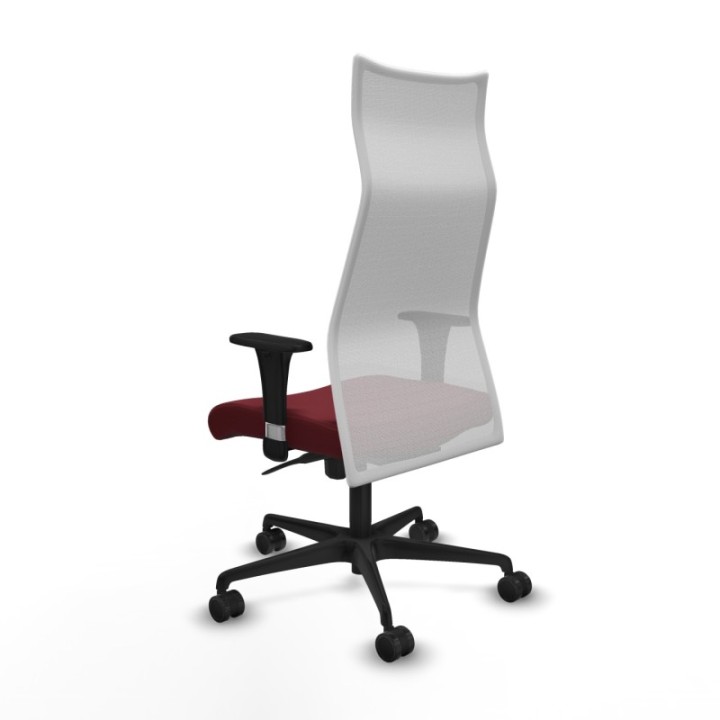 Albacete malla XL sincro malla blanca similpiel granate brazos 1D base nailon ruedas 65mm nailon