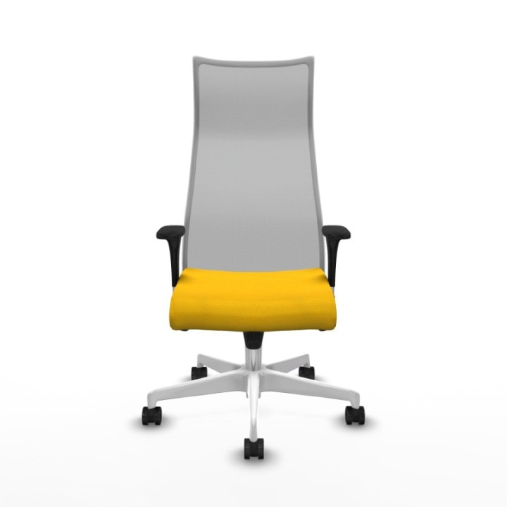 Albacete malla XL sincro malla gris bali amarillo brazos 1D base blanca ruedas 65mm nailon