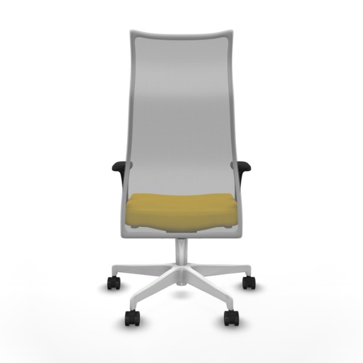 Albacete malla XL sincro malla gris bali amarillo brazos 1D base blanca ruedas 65mm nailon