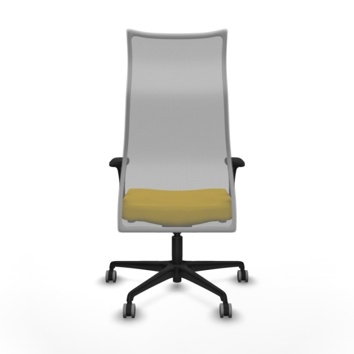 Albacete malla XL sincro malla gris bali amarillo brazos 1D base nailon ruedas 65mm engomadas