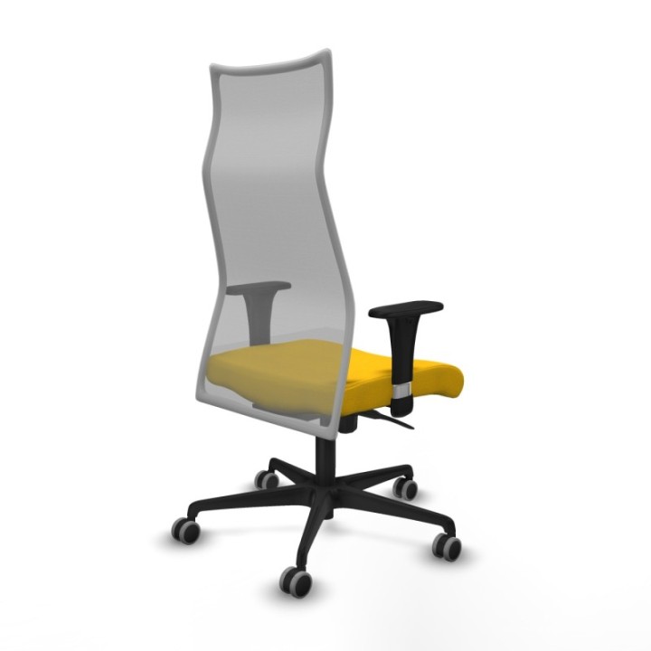 Albacete malla XL sincro malla gris bali amarillo brazos 1D base nailon ruedas 65mm engomadas