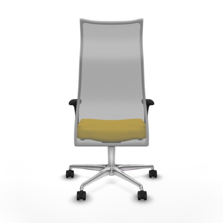 Albacete malla XL sincro malla gris bali amarillo brazos 1D base aluminio ruedas 65mm nailon