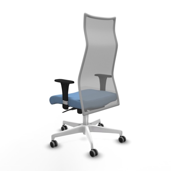 Albacete malla XL sincro malla gris bali azul cielo brazos 1D base blanca ruedas 65mm engomadas