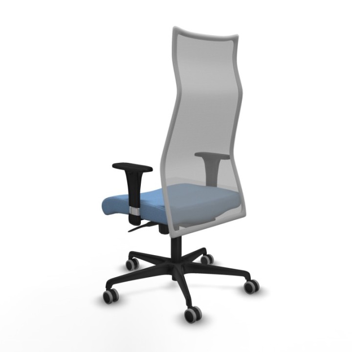 Albacete malla XL sincro malla gris bali azul cielo brazos 1D base nailon ruedas 65mm engomadas