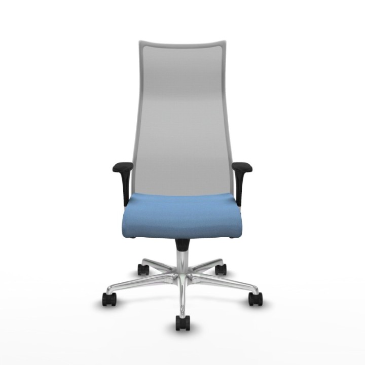 Albacete malla XL sincro malla gris bali azul cielo brazos 1D base aluminio ruedas 65mm nailon