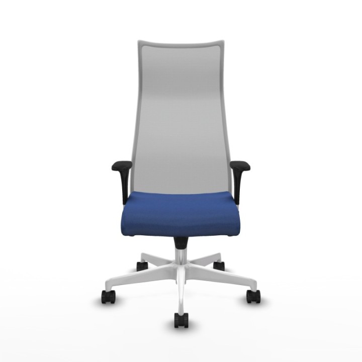 Albacete malla XL sincro malla gris bali azul marino brazos 1D base blanca ruedas 65mm nailon