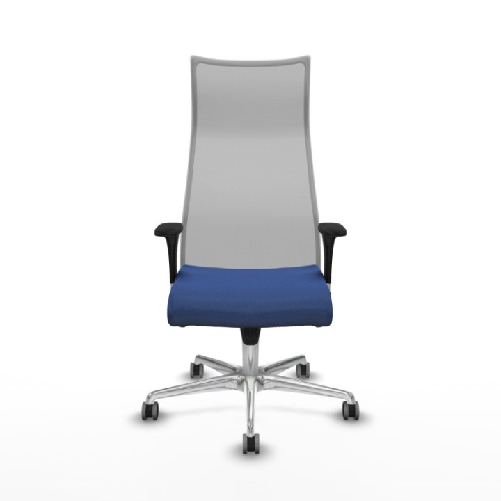 Albacete malla XL sincro malla gris bali azul marino brazos 1D base aluminio ruedas 65mm engomadas