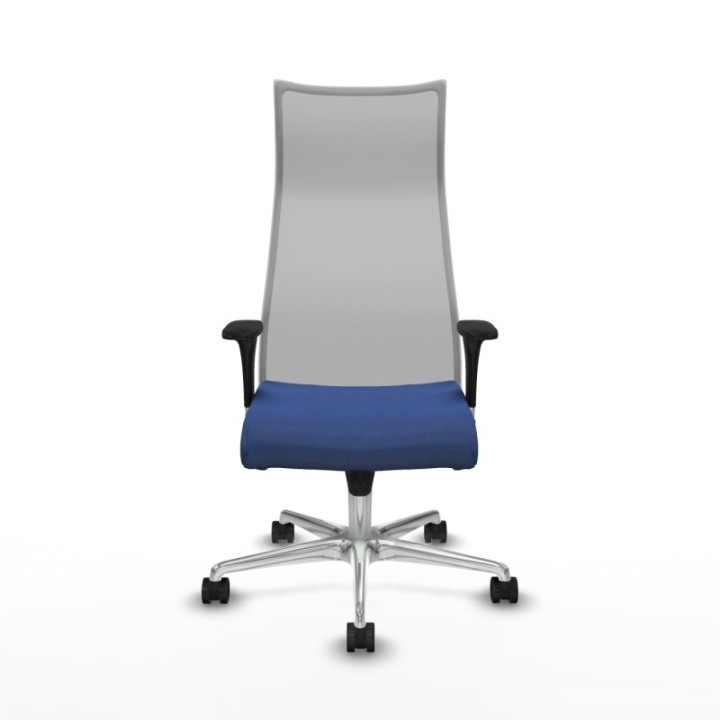 Albacete malla XL sincro malla gris bali azul marino brazos 1D base aluminio ruedas 65mm nailon