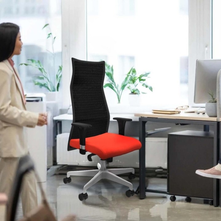 Albacete malla XL sincro malla gris bali azul brazos 1D base blanca ruedas 65mm nailon