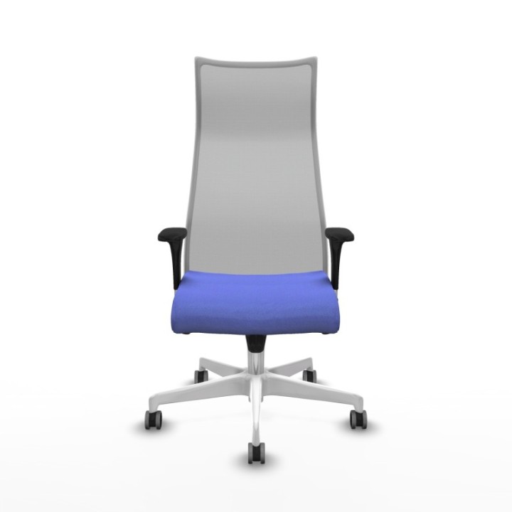 Albacete malla XL sincro malla gris bali azul claro brazos 1D base blanca ruedas 65mm engomadas