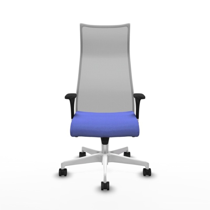 Albacete malla XL sincro malla gris bali azul claro brazos 1D base blanca ruedas 65mm nailon