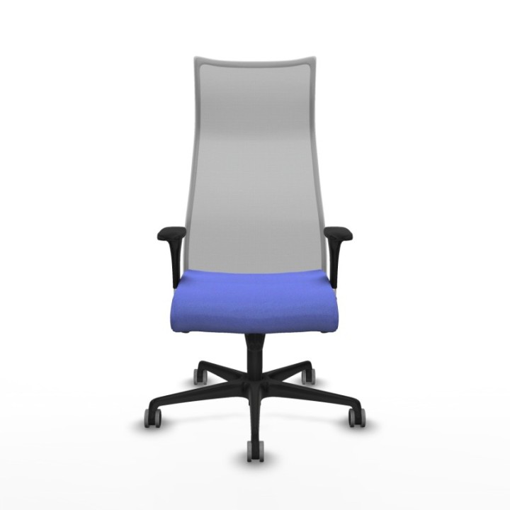 Albacete malla XL sincro malla gris bali azul claro brazos 1D base nailon ruedas 65mm engomadas