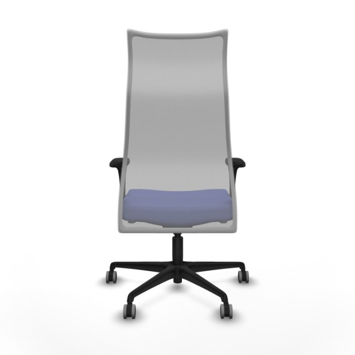 Albacete malla XL sincro malla gris bali azul claro brazos 1D base nailon ruedas 65mm engomadas