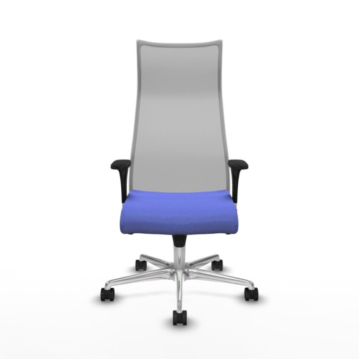 Albacete malla XL sincro malla gris bali azul claro brazos 1D base aluminio ruedas 65mm nailon