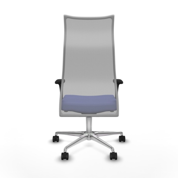 Albacete malla XL sincro malla gris bali azul claro brazos 1D base aluminio ruedas 65mm nailon