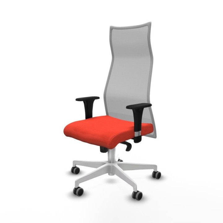 Albacete malla XL sincro malla gris bali naranja oscuro brazos 1D base blanca ruedas 65mm engomadas