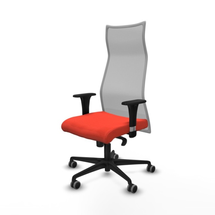 Albacete malla XL sincro malla gris bali naranja oscuro brazos 1D base nailon ruedas 65mm engomadas