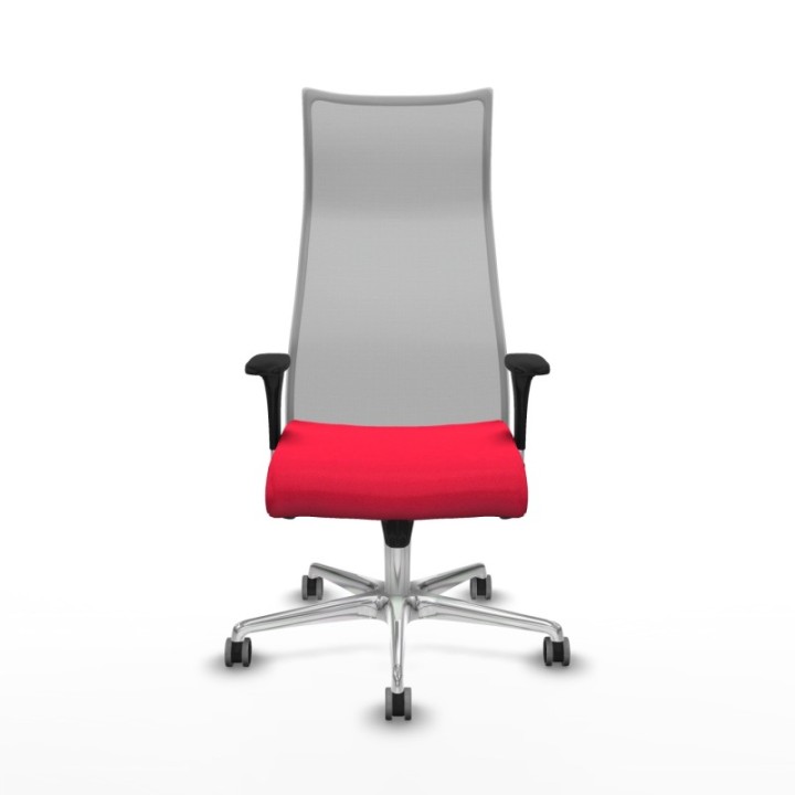 Albacete malla XL sincro malla gris bali rojo brazos 1D base aluminio ruedas 65mm engomadas