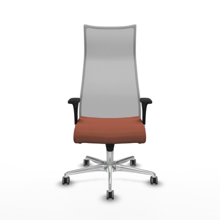 Albacete malla XL sincro malla gris bali marrón brazos 1D base aluminio ruedas 65mm engomadas