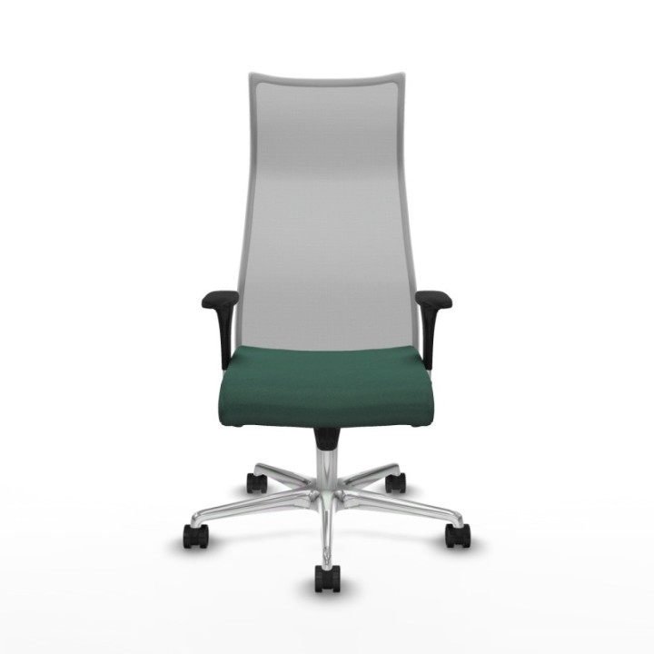 Albacete malla XL sincro malla gris bali verde botella brazos 1D base aluminio ruedas 65mm nailon