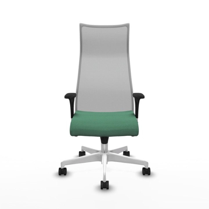 Albacete malla XL sincro malla gris bali verde esmeralda brazos 1D base blanca ruedas 65mm nailon