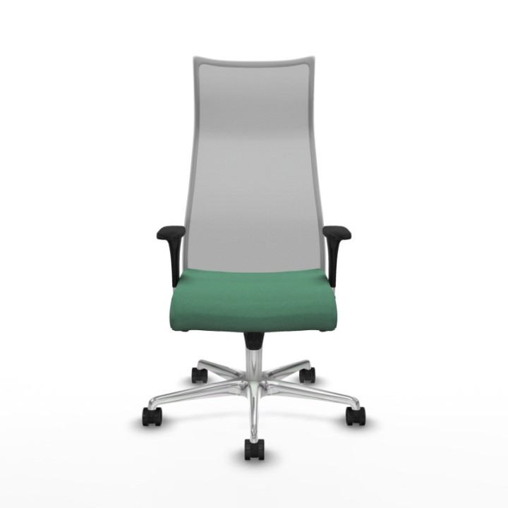 Albacete malla XL sincro malla gris bali verde esmeralda brazos 1D base aluminio ruedas 65mm nailon