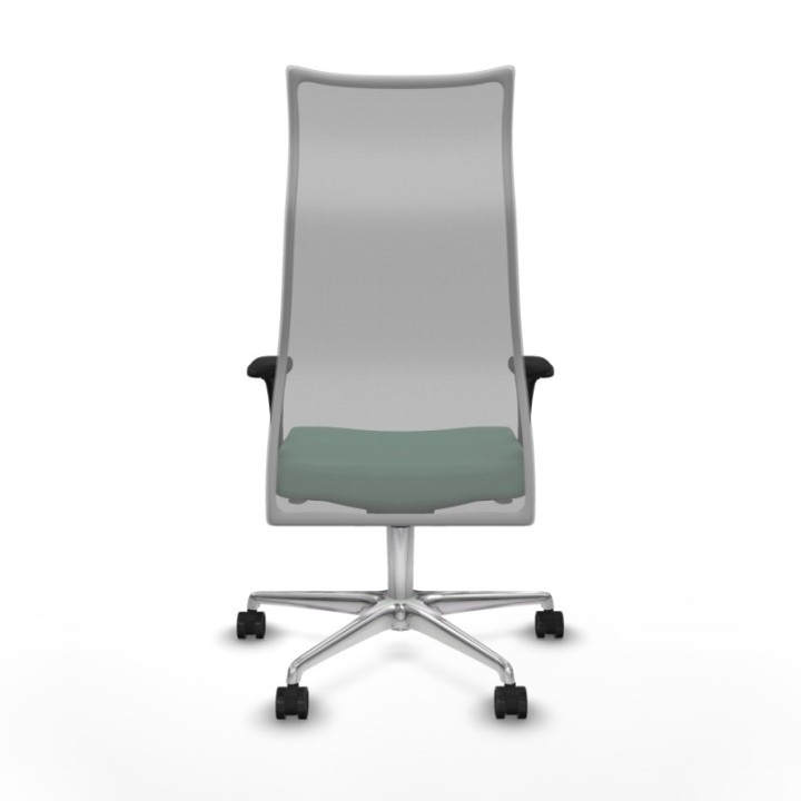 Albacete malla XL sincro malla gris bali verde esmeralda brazos 1D base aluminio ruedas 65mm nailon