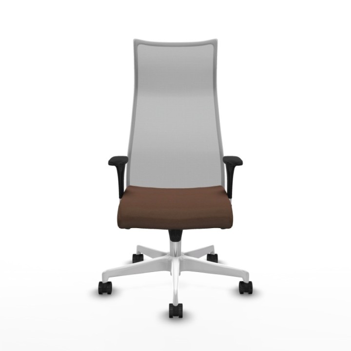 Albacete malla XL sincro malla gris bali marrón oscuro brazos 1D base blanca ruedas 65mm nailon