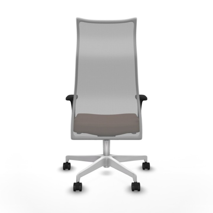 Albacete malla XL sincro malla gris bali marrón oscuro brazos 1D base blanca ruedas 65mm nailon