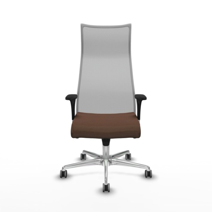 Albacete malla XL sincro malla gris bali marrón oscuro brazos 1D base aluminio ruedas 65mm engomadas