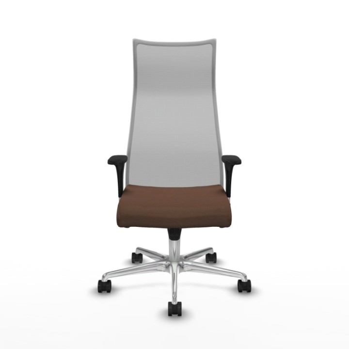 Albacete malla XL sincro malla gris bali marrón oscuro brazos 1D base aluminio ruedas 65mm nailon