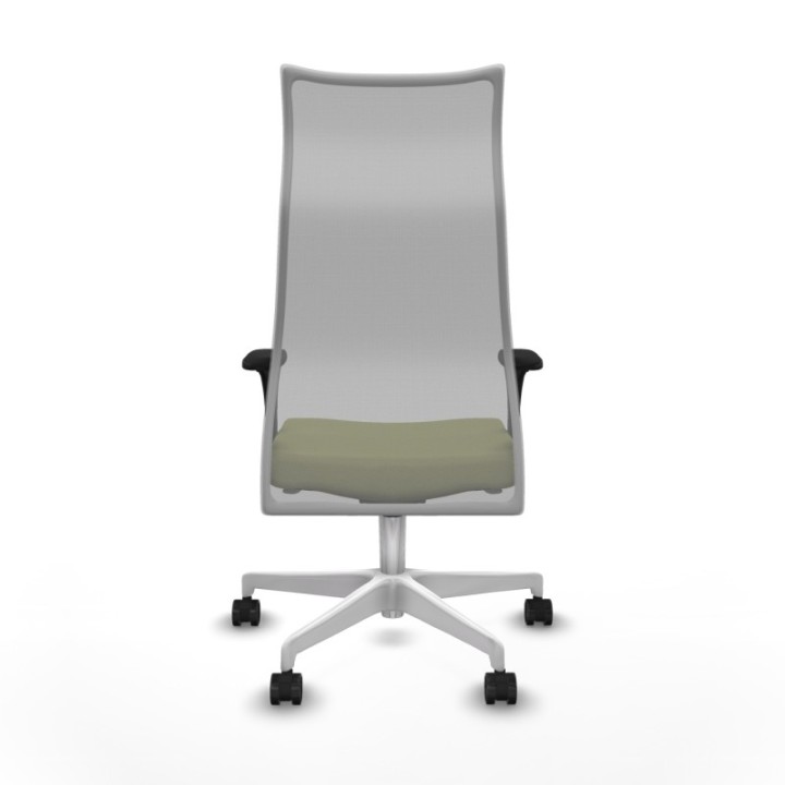 Albacete malla XL sincro malla gris bali verde oliva brazos 1D base blanca ruedas 65mm nailon