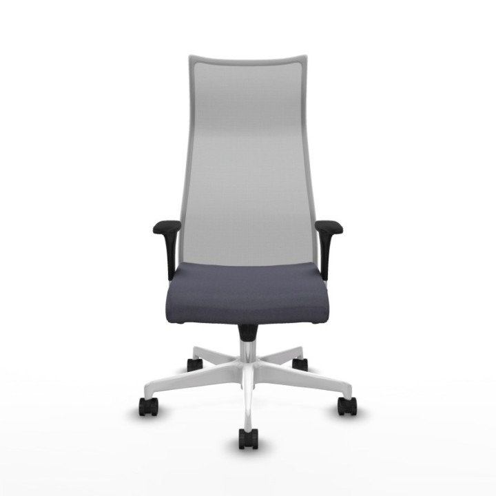 Albacete malla XL sincro malla gris bali gris oscuro brazos 1D base blanca ruedas 65mm nailon