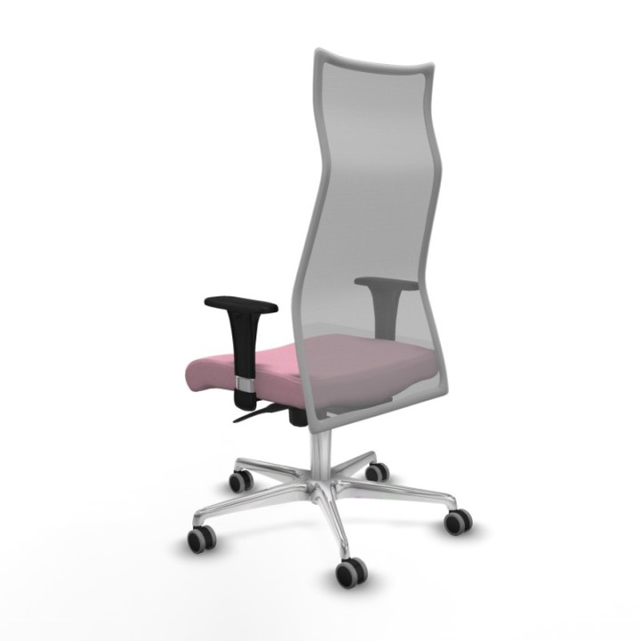 Albacete malla XL sincro malla gris bali rosa brazos 1D base aluminio ruedas 65mm engomadas