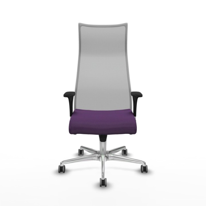 Albacete malla XL sincro malla gris bali morado brazos 1D base aluminio ruedas 65mm engomadas