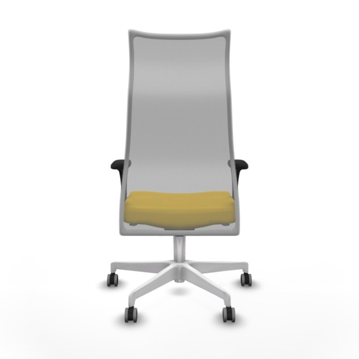 Albacete malla XL sincro malla gris similpiel amarillo brazos 1D base blanca ruedas 65mm engomadas