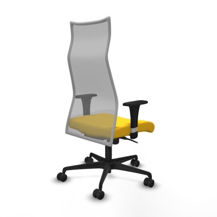 Albacete malla XL sincro malla gris similpiel amarillo brazos 1D base nailon ruedas 65mm nailon