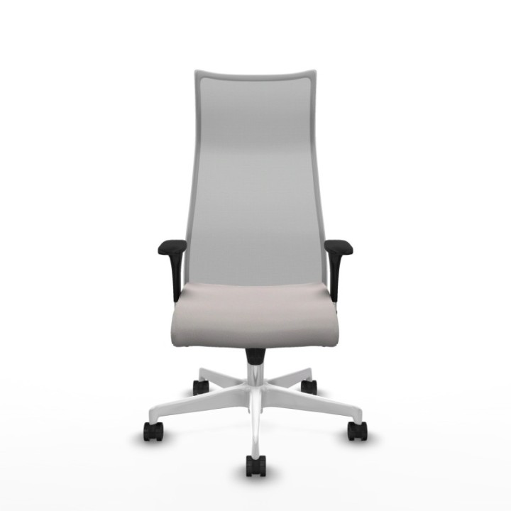 Albacete malla XL sincro malla gris similpiel blanco brazos 1D base blanca ruedas 65mm nailon