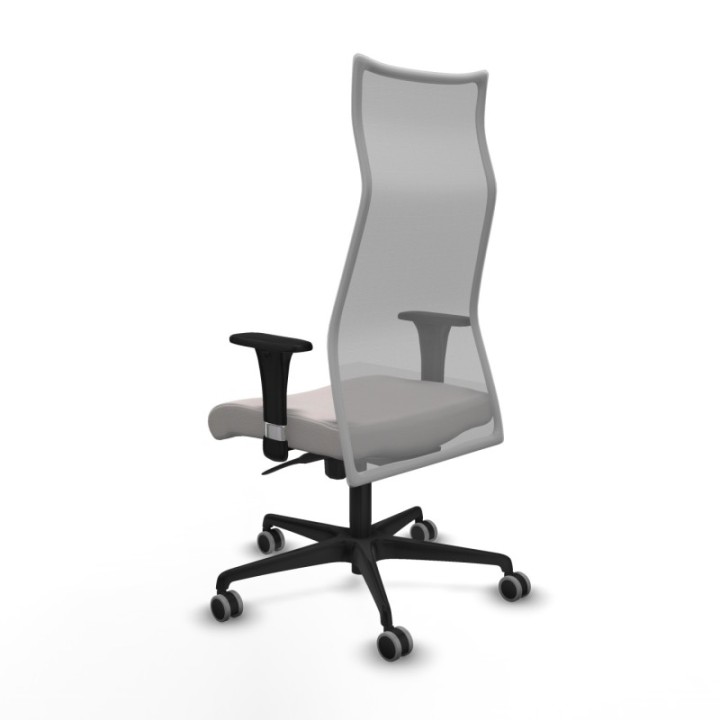 Albacete malla XL sincro malla gris similpiel blanco brazos 1D base nailon ruedas 65mm engomadas