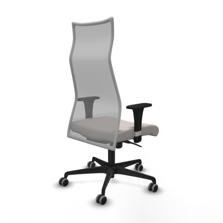 Albacete malla XL sincro malla gris similpiel blanco brazos 1D base nailon ruedas 65mm engomadas