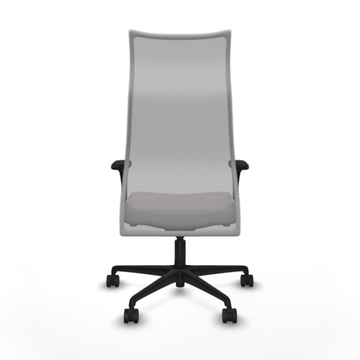 Albacete malla XL sincro malla gris similpiel blanco brazos 1D base nailon ruedas 65mm nailon