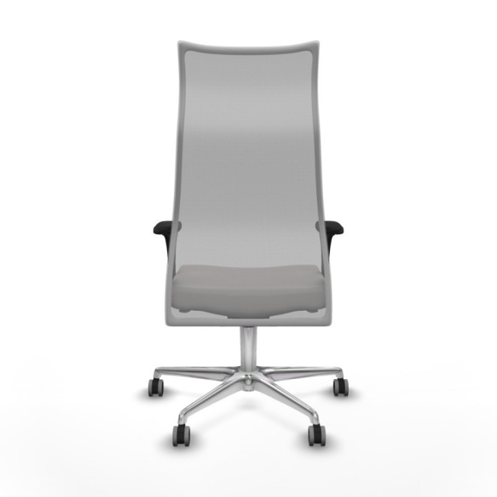 Albacete malla XL sincro malla gris similpiel blanco brazos 1D base aluminio ruedas 65mm engomadas