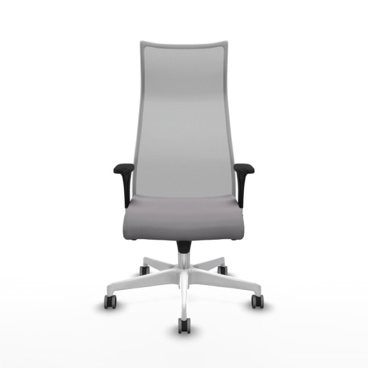 Albacete malla XL sincro malla gris similpiel gris brazos 1D base blanca ruedas 65mm engomadas